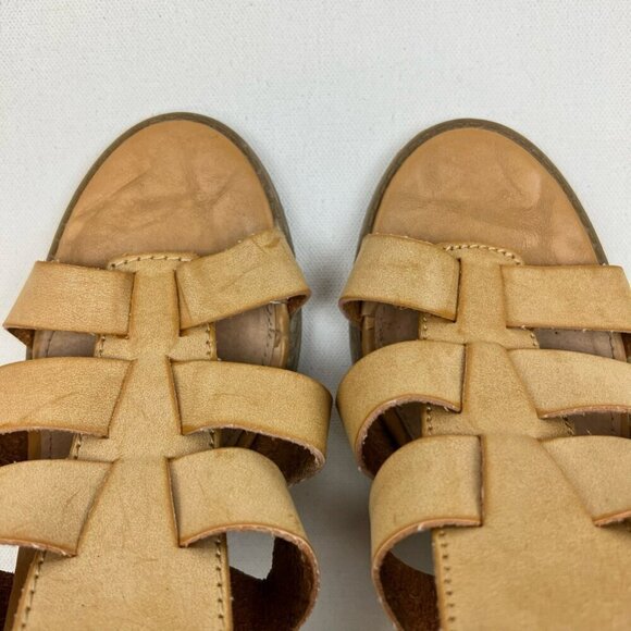 Apt. 9 Womens Strappy Sandals Tan Open Toe High Heel Stacked Buckle 8.5 M - Picture 6 of 9